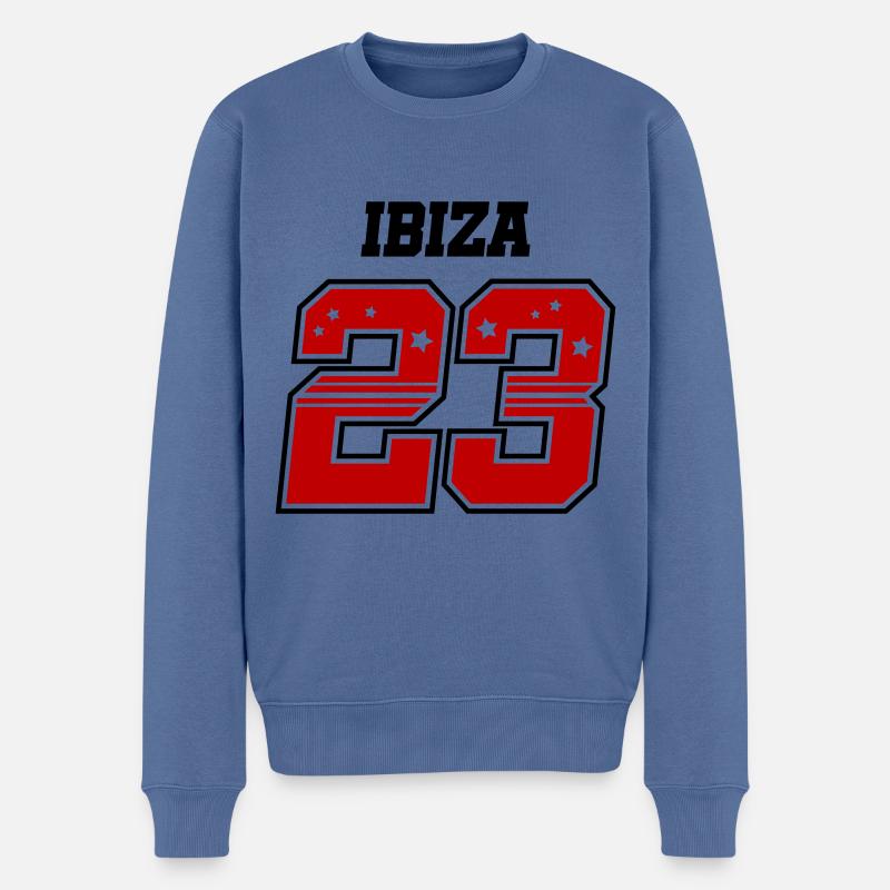 Ibiza 23 - Männer Premium Bio Pullover - Taubenblau