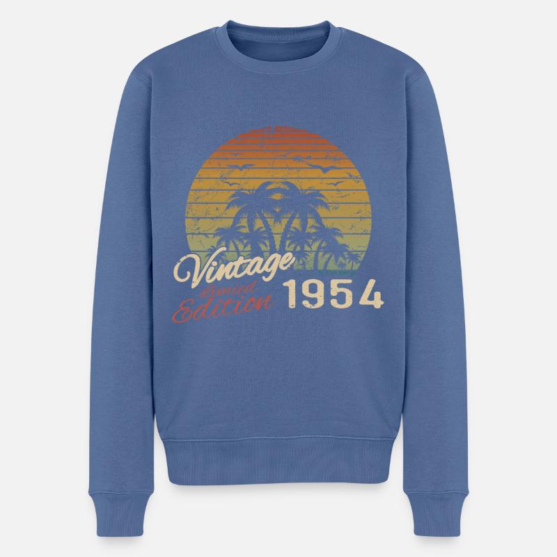 Vintage 1954 Geburtstagsgeschenk 1954 Retro 1954 - Männer Premium Bio Pullover - Taubenblau
