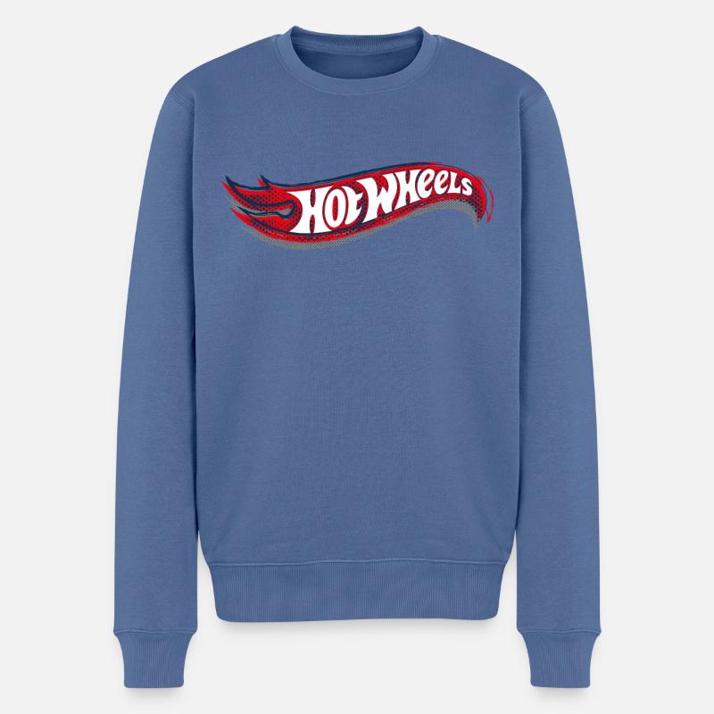 Hot Wheels Dark Logo - Männer Premium Bio Pullover - Taubenblau