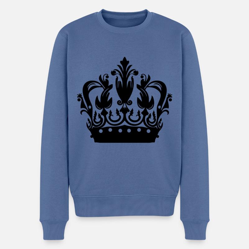Krone Symbol - Männer Premium Bio Pullover - Taubenblau