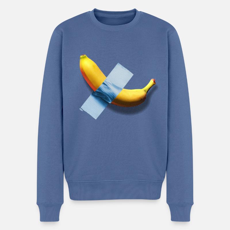 Banane - Männer Premium Bio Pullover - Taubenblau