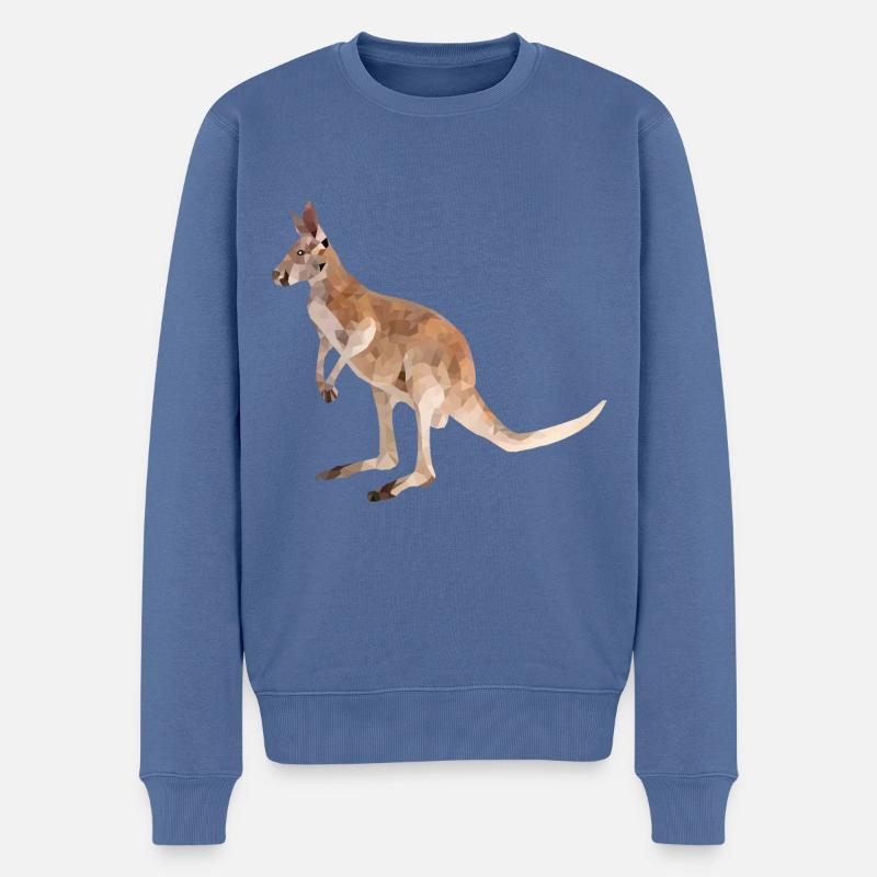 Kangourou - Pull Premium bio Homme - bleu pigeon