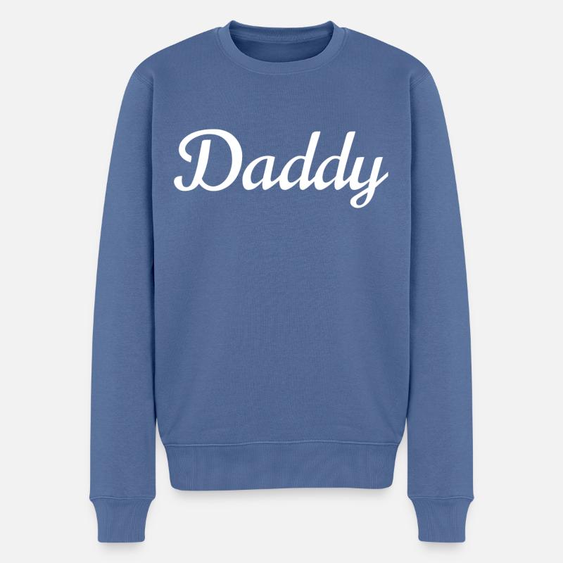 Papa blanc - Pull Premium bio Homme - bleu pigeon
