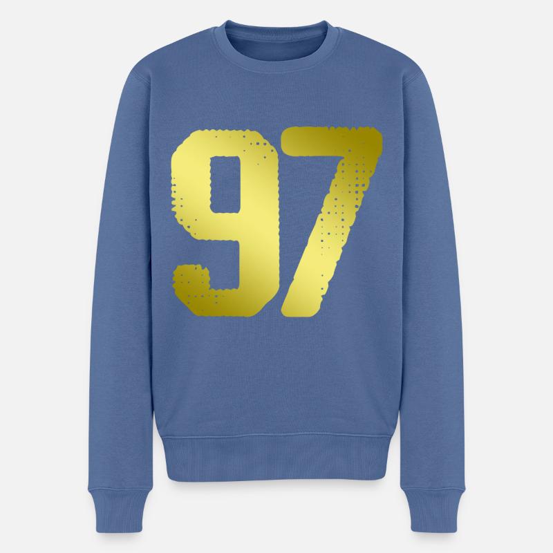 maillot numéro 97 - Pull Premium bio Homme - bleu pigeon