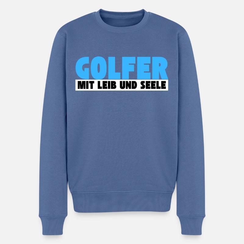 Golfer mit Leib und Seele - Männer Premium Bio Pullover - Taubenblau