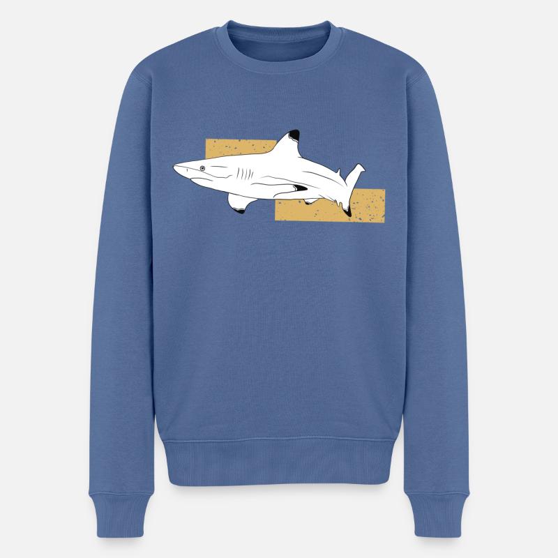 Illustration23 - Männer Premium Bio Pullover - Taubenblau