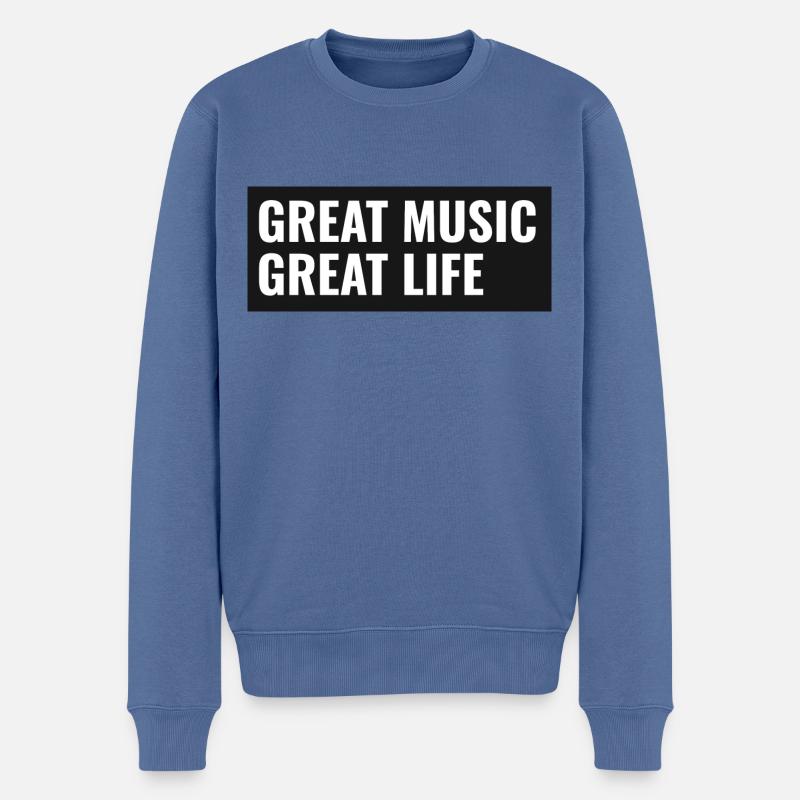 Bonne musique - Pull Premium bio Homme - bleu pigeon