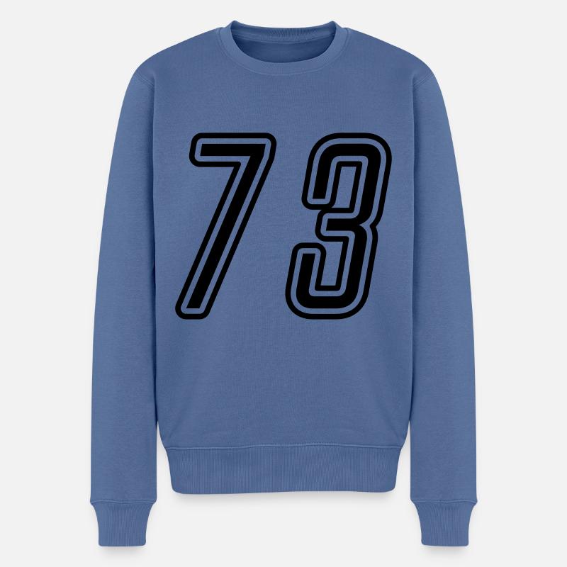 73 Numéro de numéro - Pull Premium bio Homme - bleu pigeon