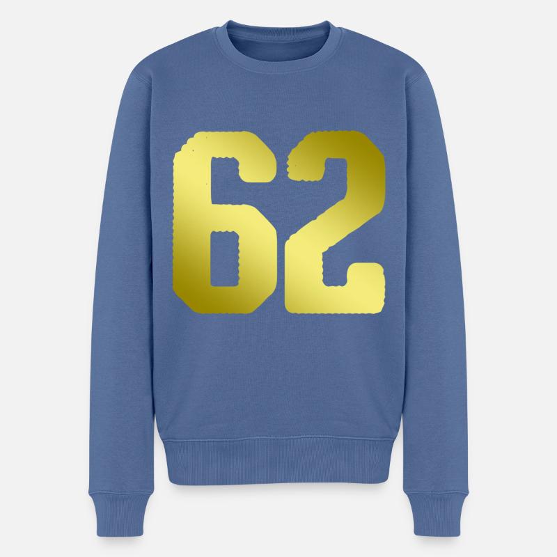 maillot numéro 62 - Pull Premium bio Homme - bleu pigeon