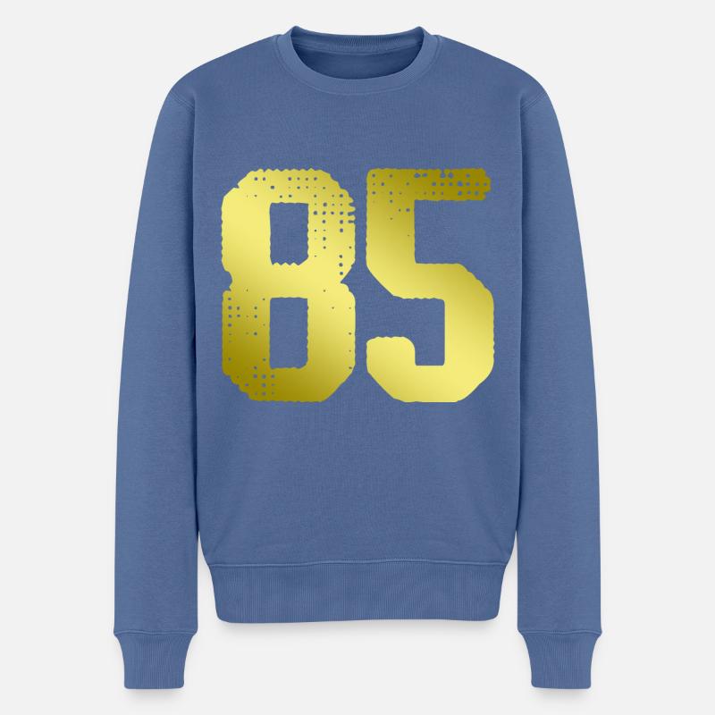 85 Zahl Trikot - Männer Premium Bio Pullover - Taubenblau