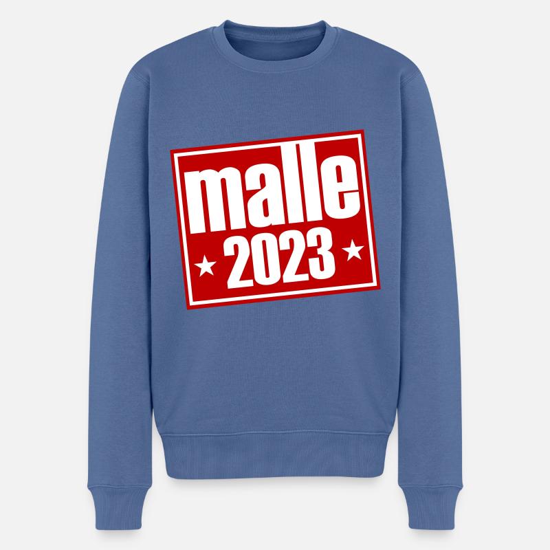 Malle 2023 - Männer Premium Bio Pullover - Taubenblau