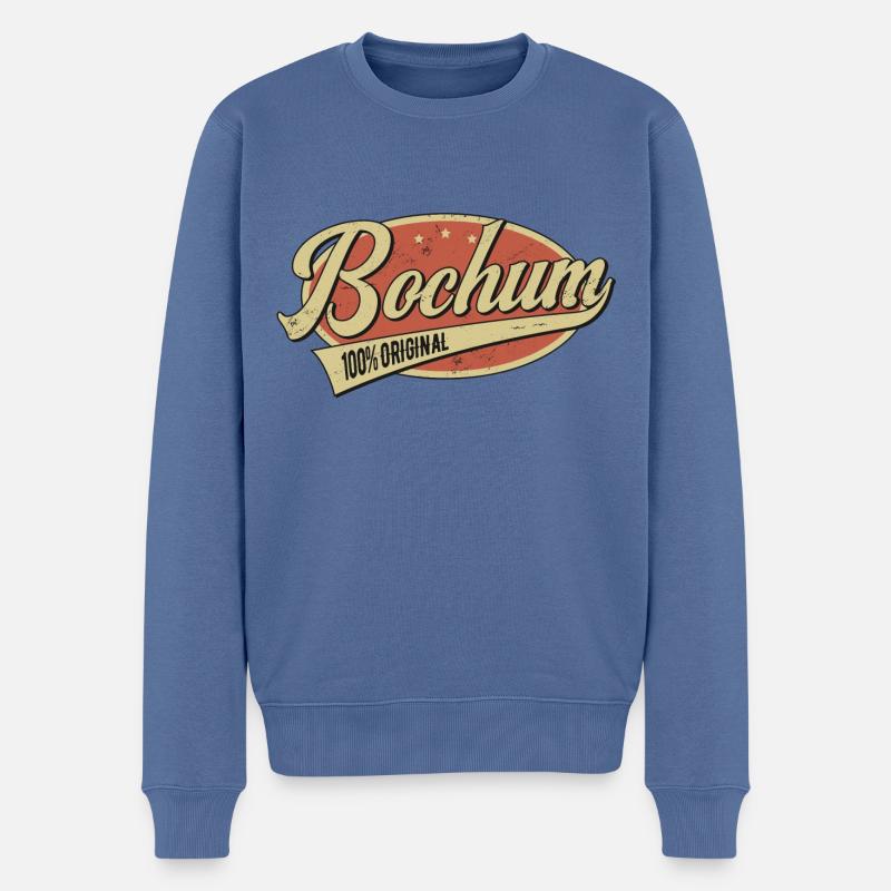 Bochum Bochumer Original - Männer Premium Bio Pullover - Taubenblau