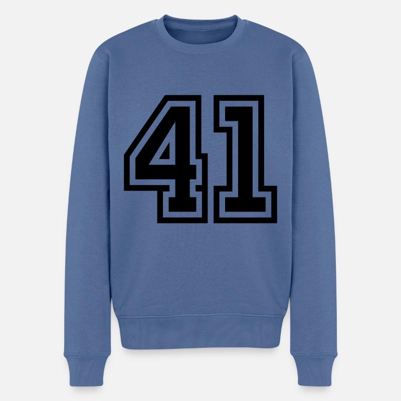 Symbole numérique 41 - Pull Premium bio Homme - bleu pigeon