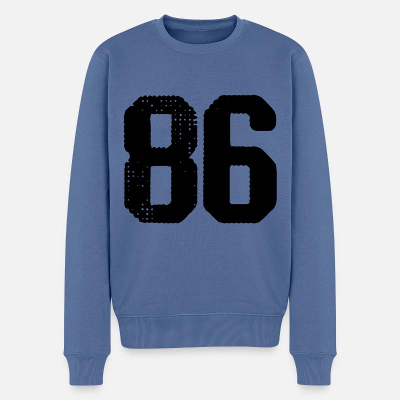 86 Zahl Trikot - Männer Premium Bio Pullover - Taubenblau