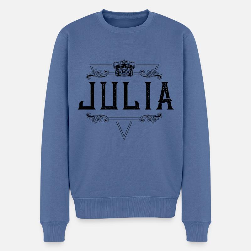 Nom Julia - Pull Premium bio Homme - bleu pigeon