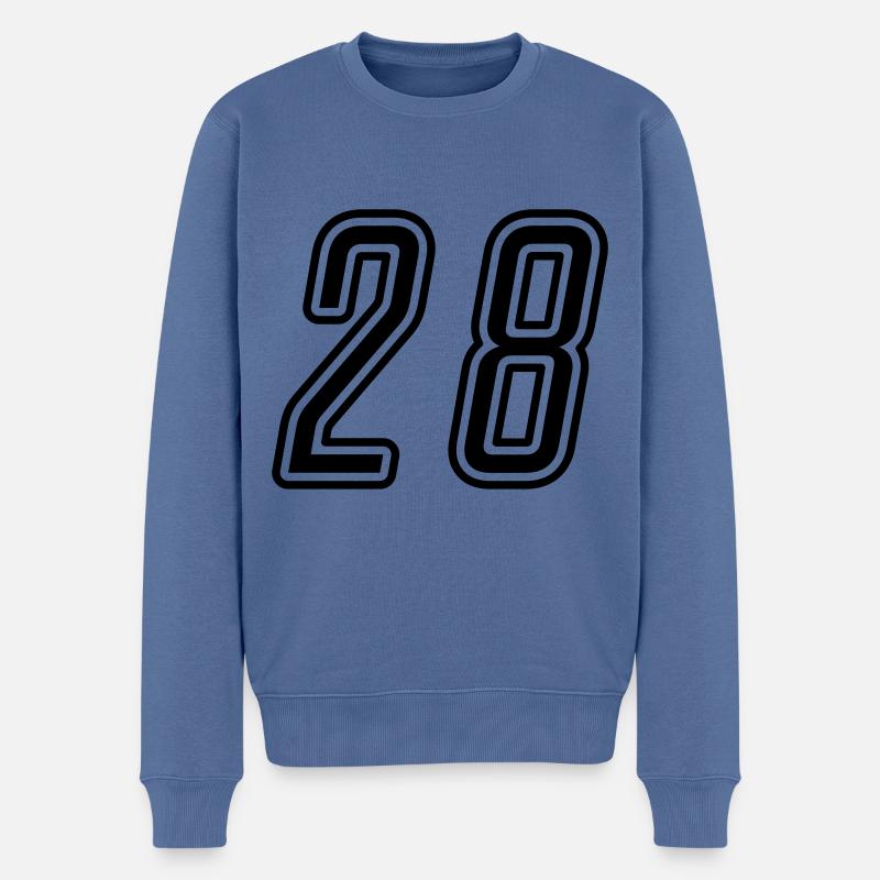 28 Numéro de numéro - Pull Premium bio Homme - bleu pigeon