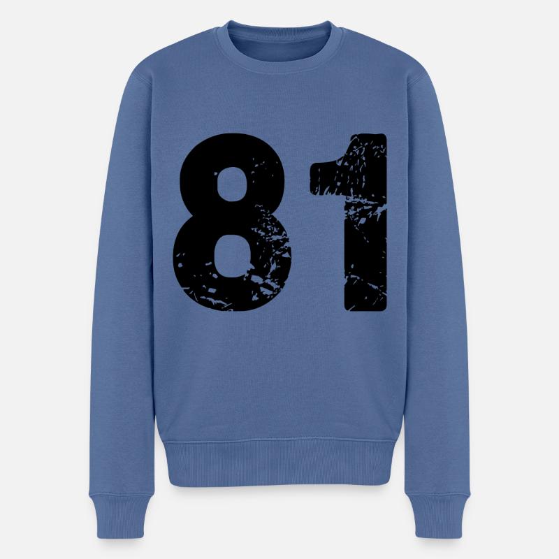 81 Zahl Trikot - Männer Premium Bio Pullover - Taubenblau