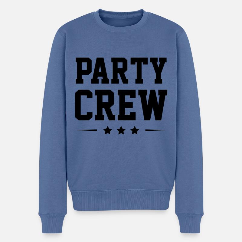 Party Crew - Männer Premium Bio Pullover - Taubenblau