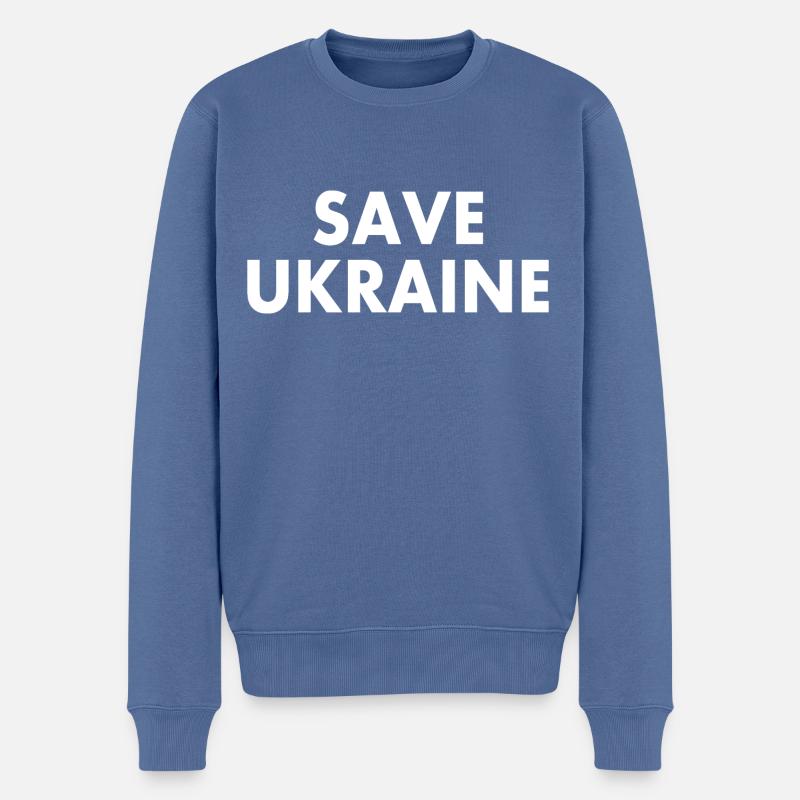 Save ukraine - Männer Premium Bio Pullover - Taubenblau