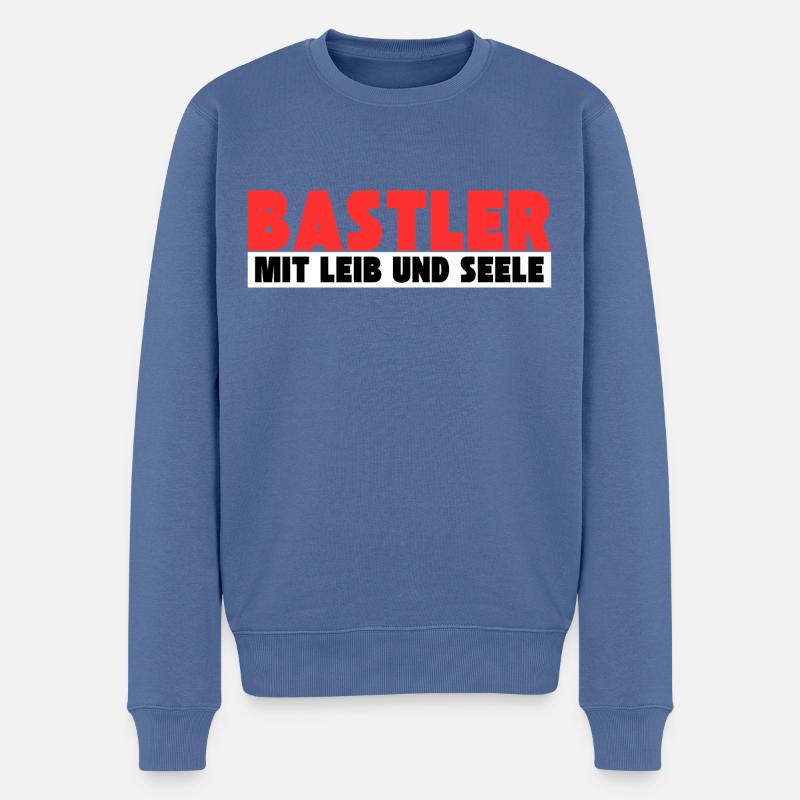 Bastler mit Leib und Seele - Männer Premium Bio Pullover - Taubenblau