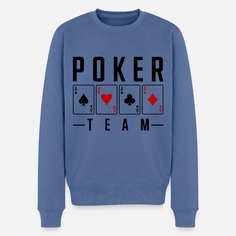 équipe de poker - Pull Premium bio Homme - bleu pigeon