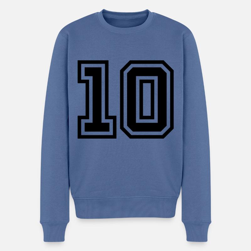 Symbole de 10 chiffres - Pull Premium bio Homme - bleu pigeon