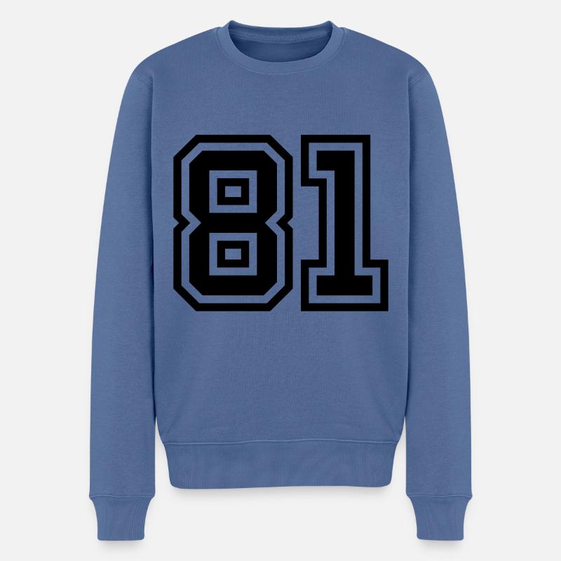 81 Zahl Symbol - Männer Premium Bio Pullover - Taubenblau