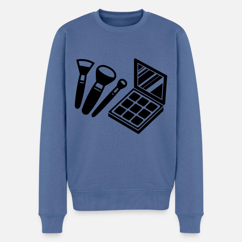 Make Up Kosmetik Icon - Männer Premium Bio Pullover - Taubenblau