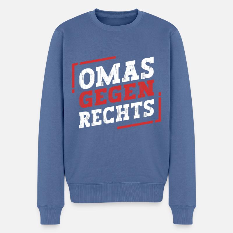 Omas Gegen Rechts - Männer Premium Bio Pullover - Taubenblau