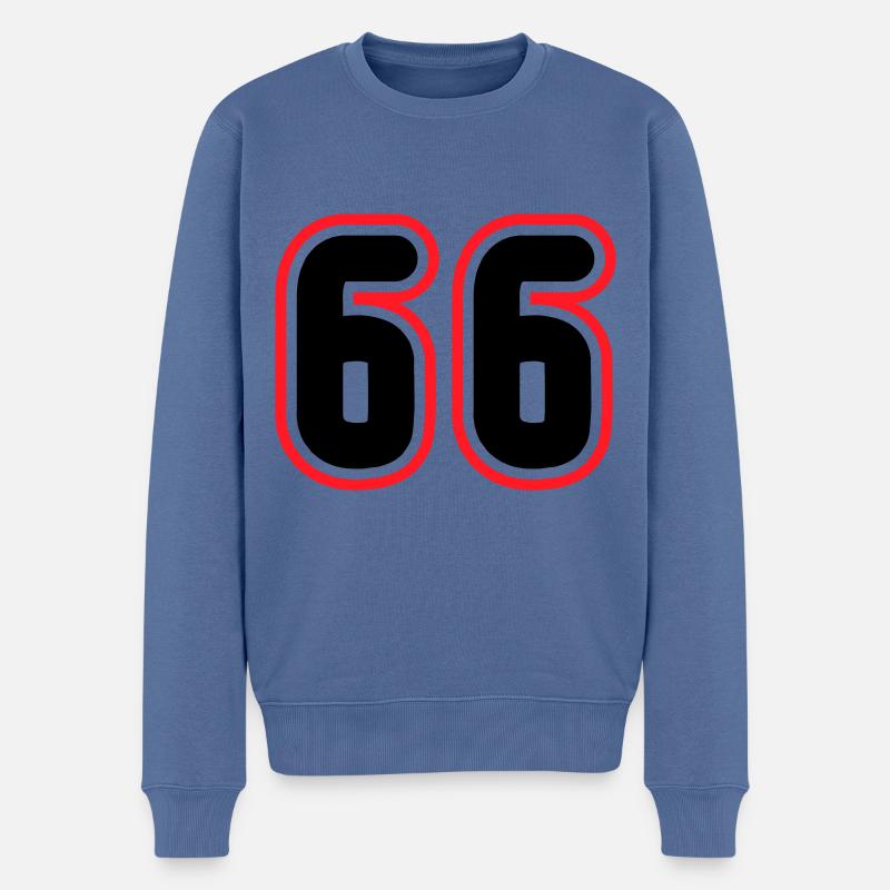66 Zahl nummer - Männer Premium Bio Pullover - Taubenblau