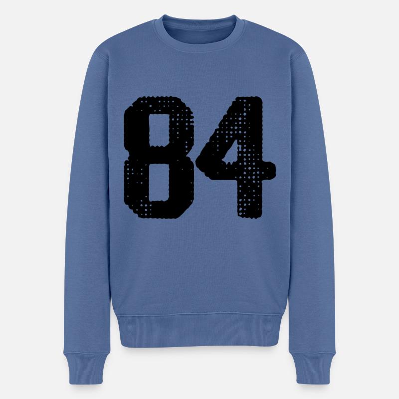 84 Zahl Trikot - Männer Premium Bio Pullover - Taubenblau