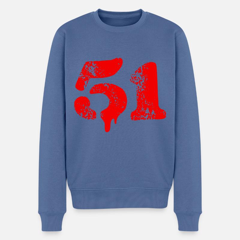 51 Zahl Symbol - Männer Premium Bio Pullover - Taubenblau