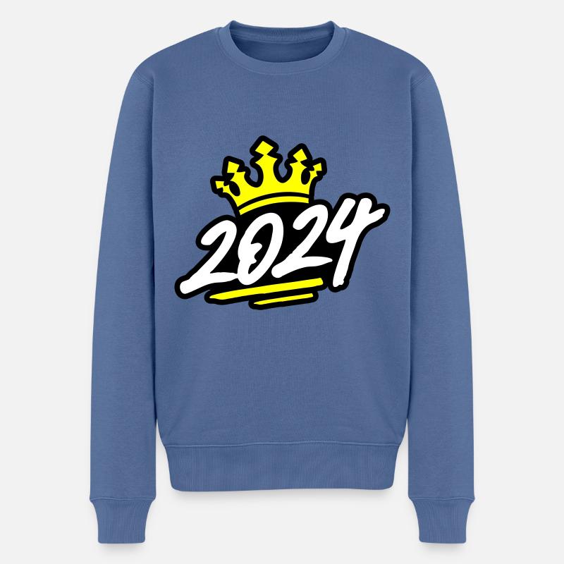 2024 Krone - Männer Premium Bio Pullover - Taubenblau
