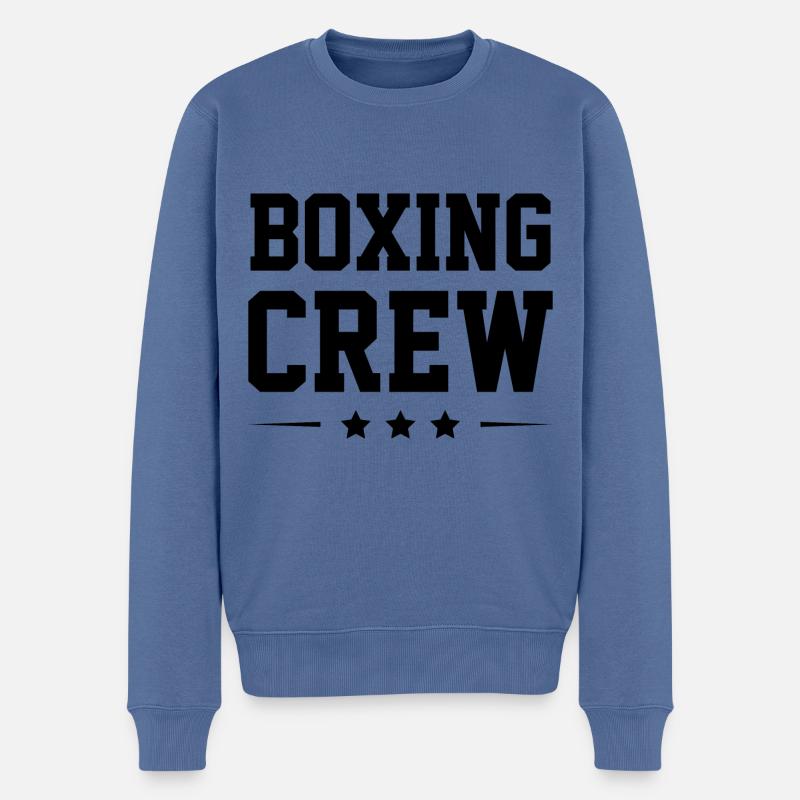 Boxing Crew - Männer Premium Bio Pullover - Taubenblau