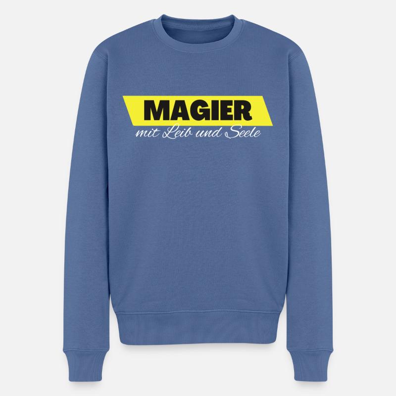Magier mit Leib und Seele - Männer Premium Bio Pullover - Taubenblau