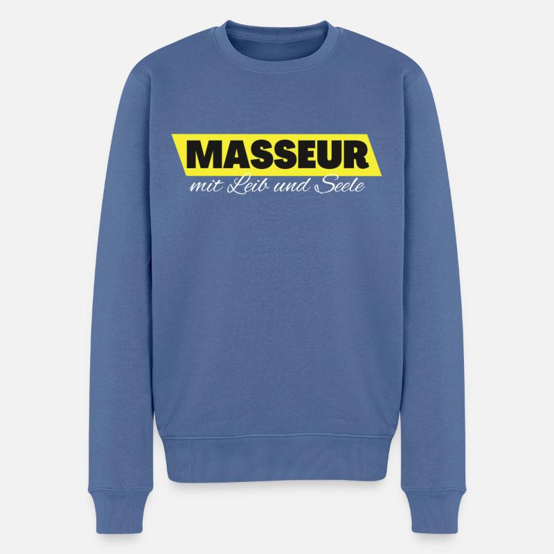 Masseur mit Leib und Seele - Männer Premium Bio Pullover - Taubenblau