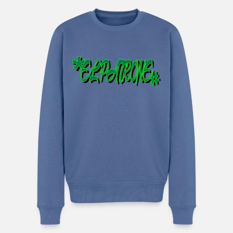 El Patrone one - Männer Premium Bio Pullover - Taubenblau