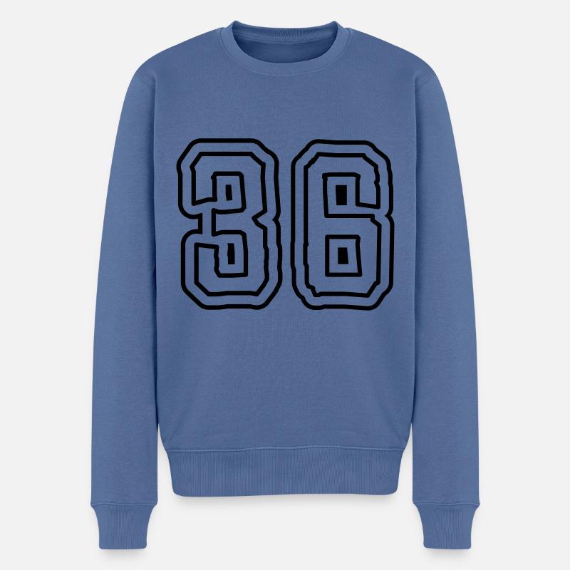 36 Zahl symbol - Männer Premium Bio Pullover - Taubenblau
