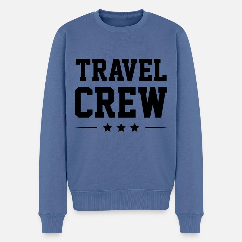 Travel Crew - Männer Premium Bio Pullover - Taubenblau