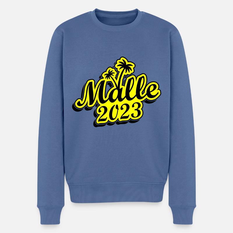 Malle 2023 - Männer Premium Bio Pullover - Taubenblau