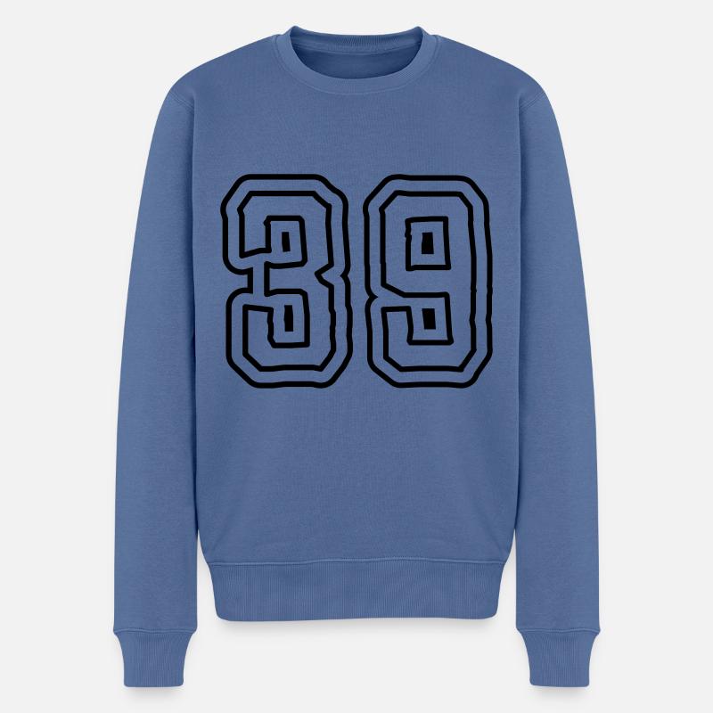 39 Zahl symbol - Männer Premium Bio Pullover - Taubenblau