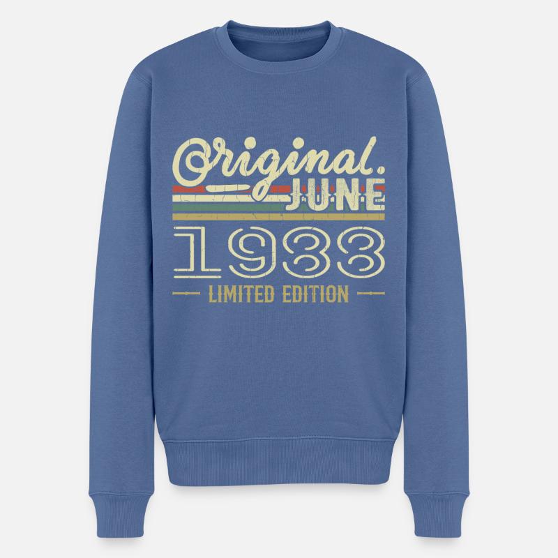 Juni 1988 Geburtstag Juni 1988 - geboren im Juni 1988 - Männer Premium Bio Pullover - Taubenblau