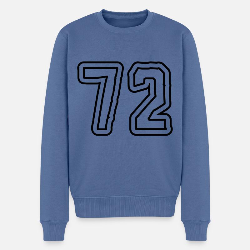 Symbole numérique 72 - Pull Premium bio Homme - bleu pigeon