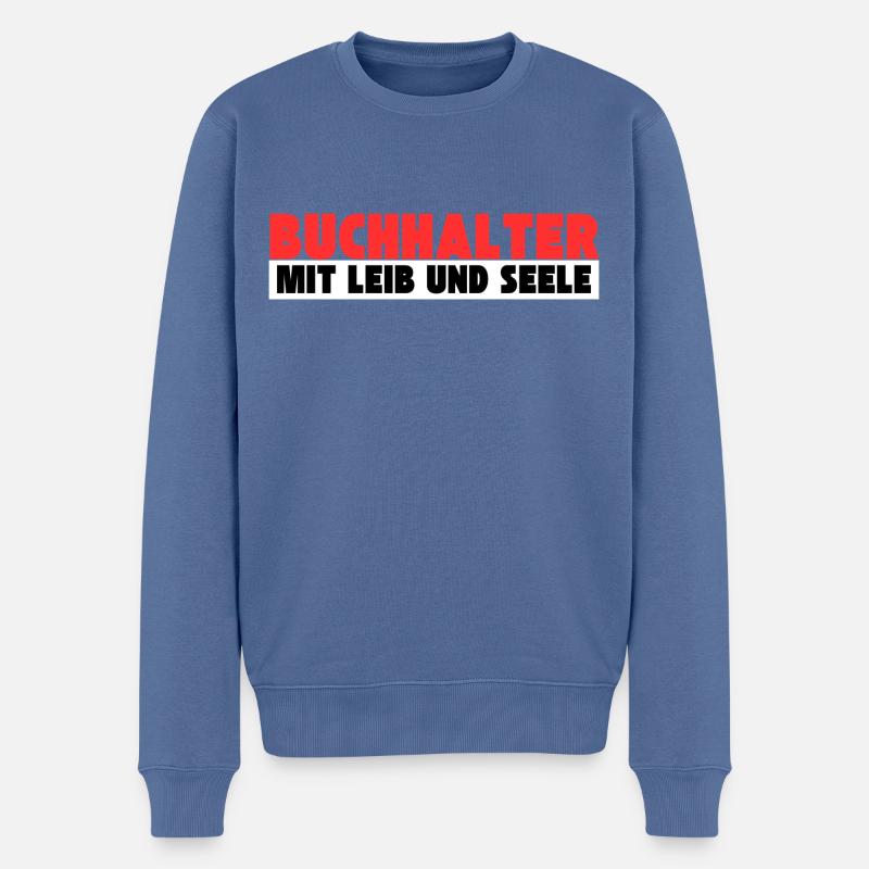 Buchhalter mit Leib und Seele - Männer Premium Bio Pullover - Taubenblau