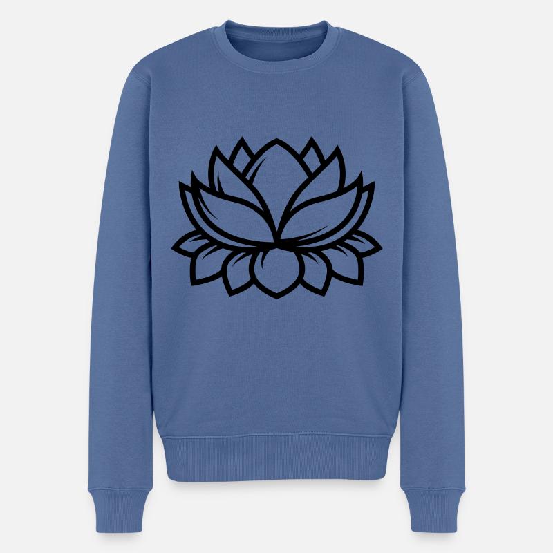 See rose - Männer Premium Bio Pullover - Taubenblau