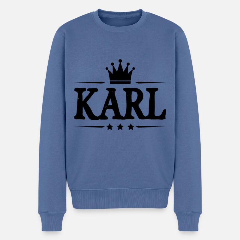 Karl - Pull Premium bio Homme - bleu pigeon