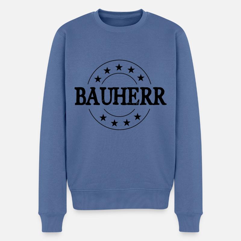 Constructeur Haus Bau - Pull Premium bio Homme - bleu pigeon