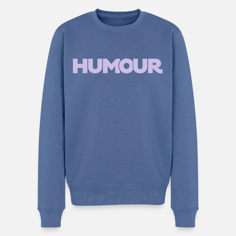 Humour - Pull Premium bio Homme - bleu pigeon