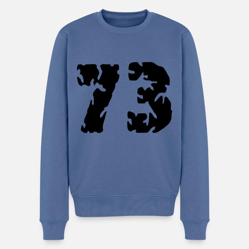 73 Zahl Trikot - Männer Premium Bio Pullover - Taubenblau