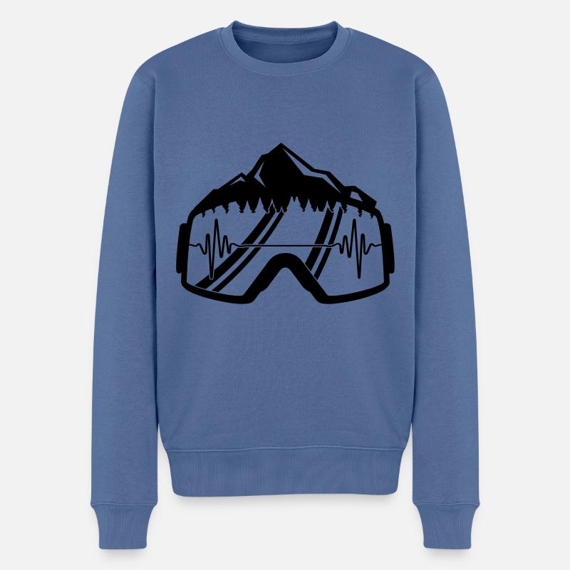 ski brille puls - Männer Premium Bio Pullover - Taubenblau